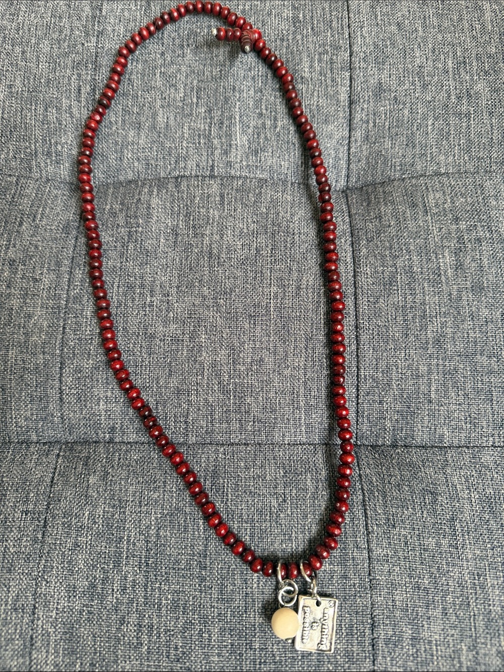 Katia Designs Red Beaded “Anything is Possible” Charm Necklace/Bracelet